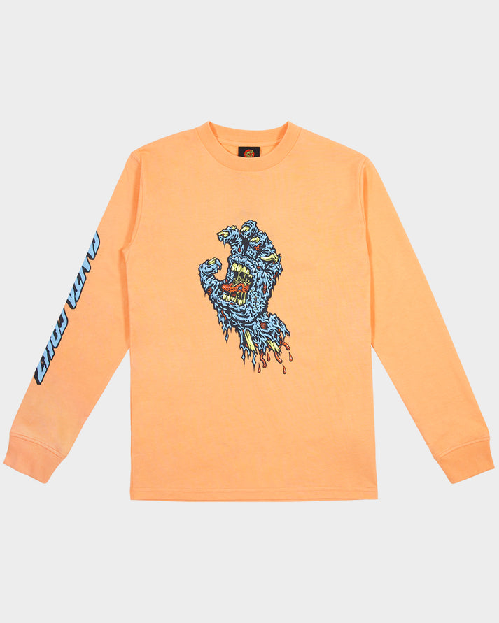 Decaying Hand Centre Strip LS Tee - Orange