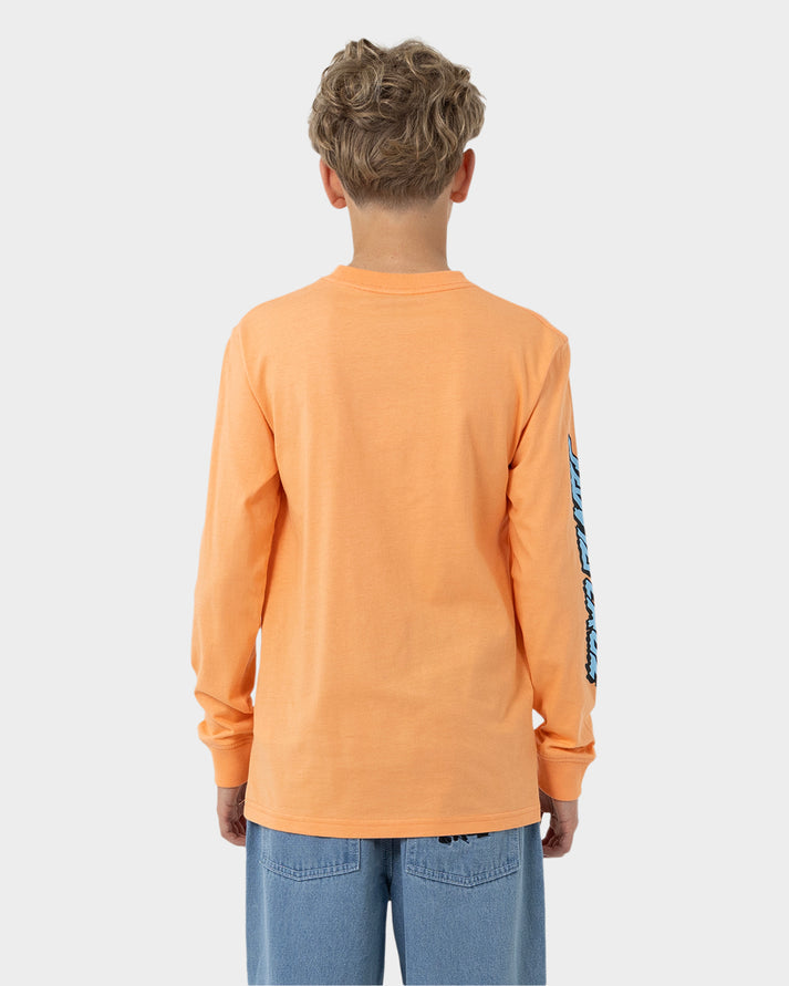 Santa Cruz Decaying Hand Centre Strip LS Tee - Orange (view 3)
