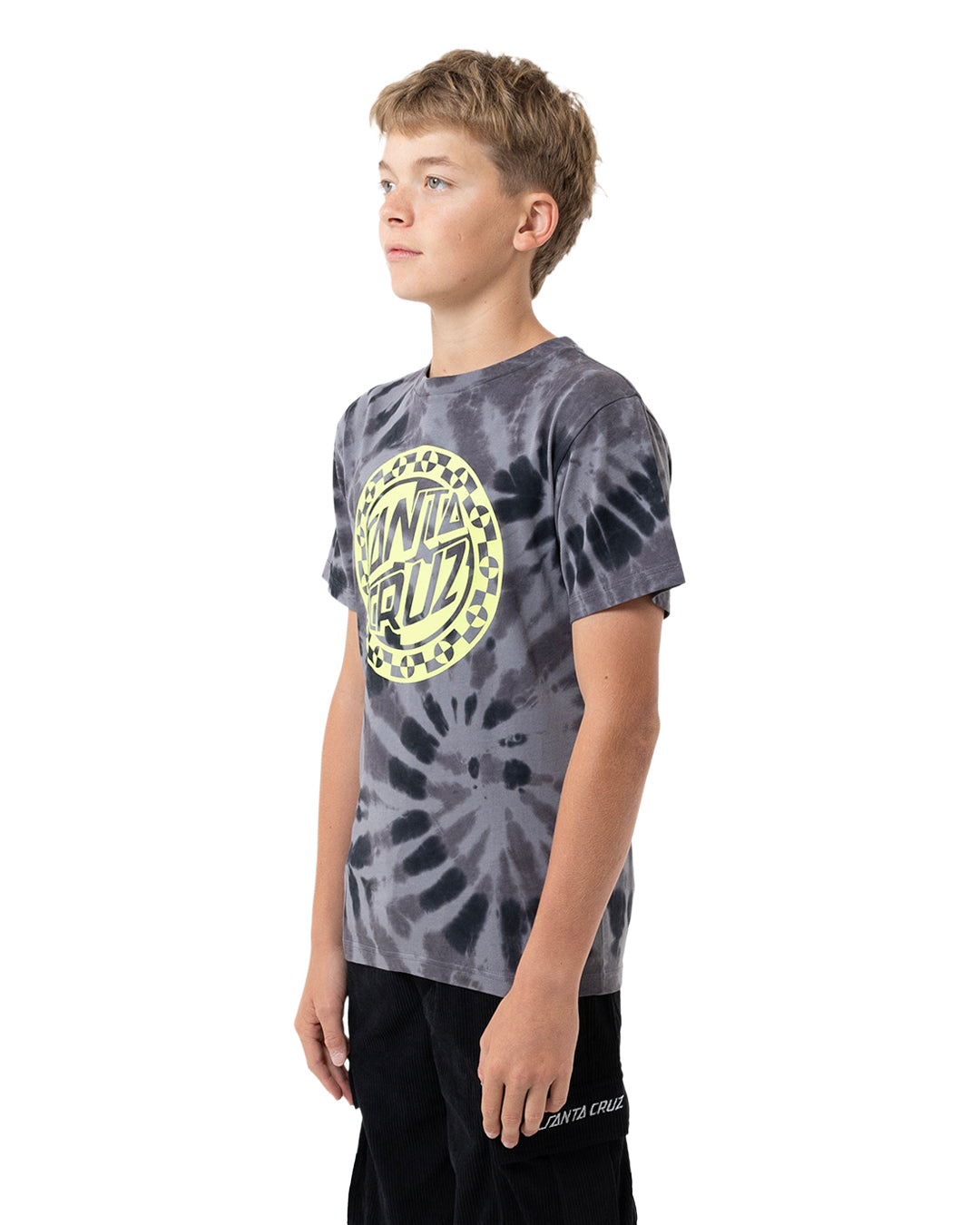 Santa Cruz Malba Crash Dot Mono Front Tee in Black Tie Dye - back