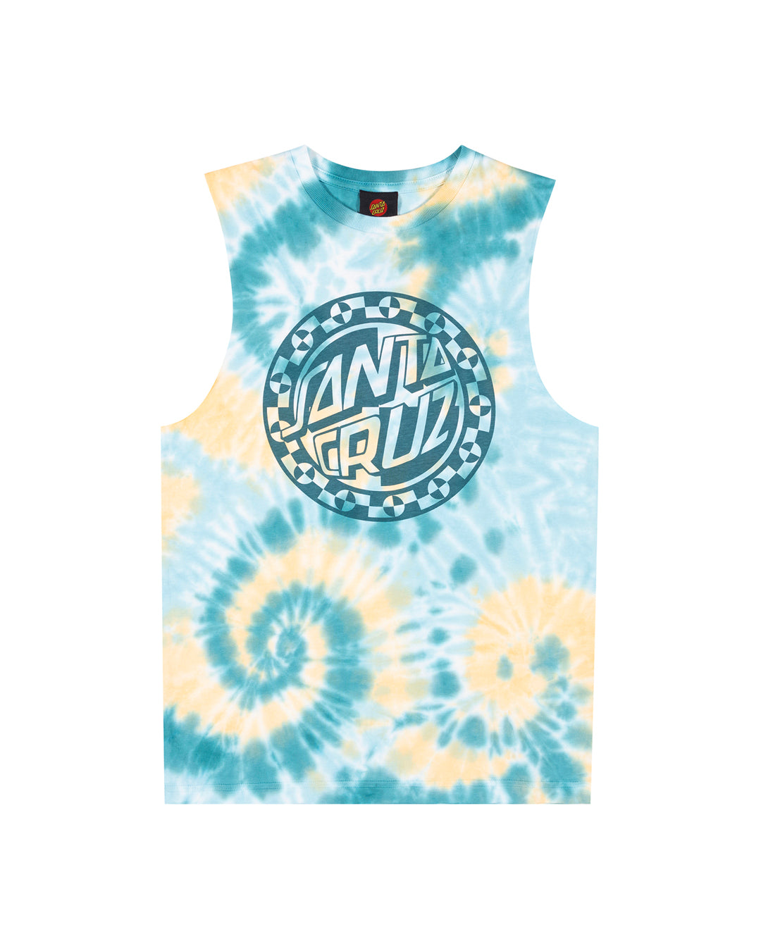 Santa Cruz Malba Crash Dot Mono Front Muscle in Teal Tie Dye