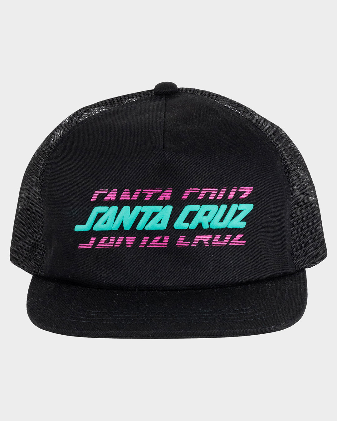 Santa Cruz Multi Split Strip Trucker Cap in black - front