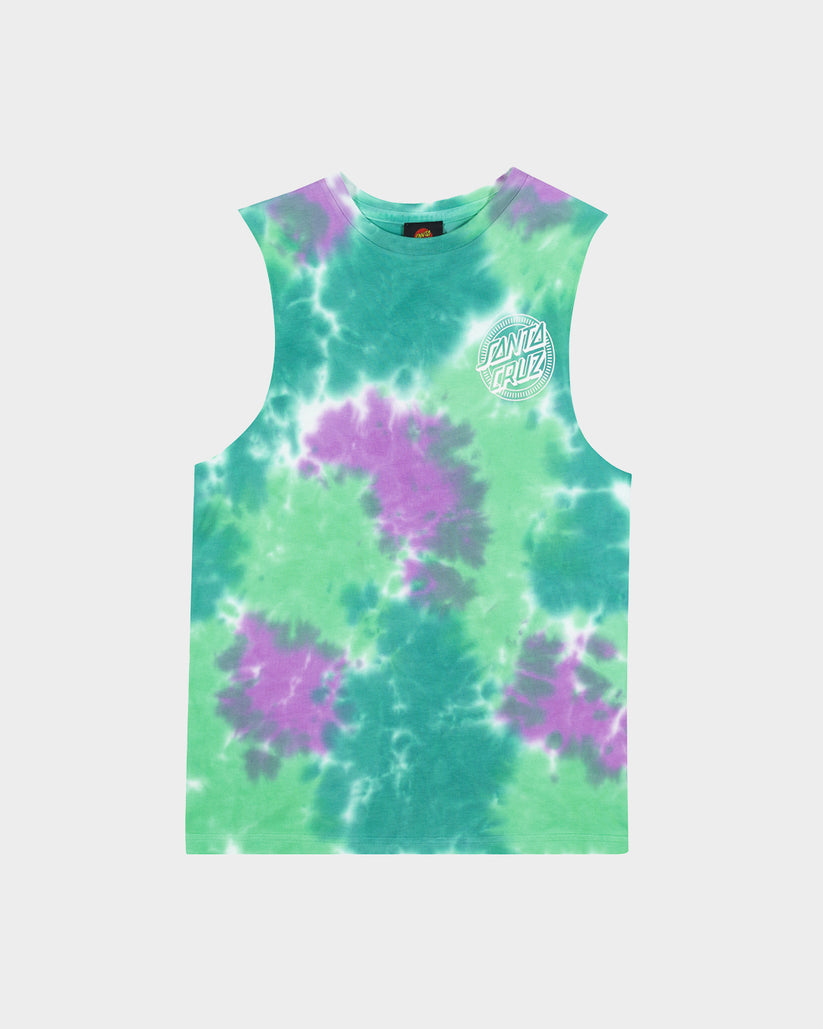 Santa Cruz Industrial Dot Mono Muscle - Light Green Tie Dye (view 5)