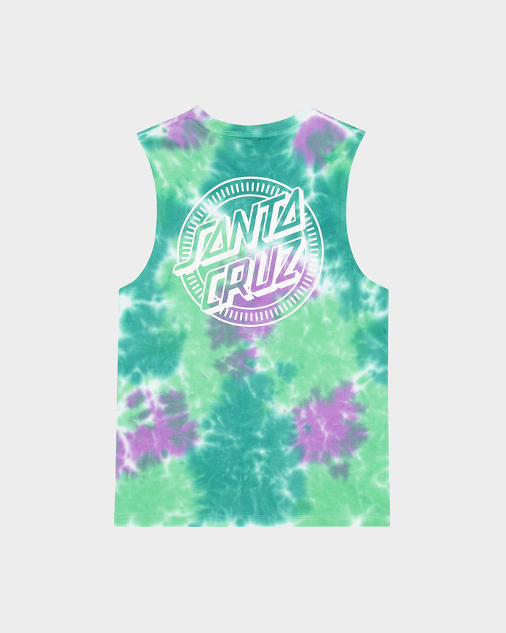 Santa Cruz Industrial Dot Mono Muscle - Light Green Tie Dye (view 4)