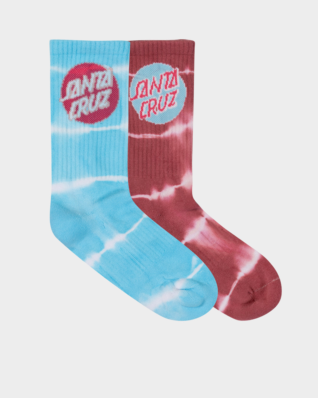 Santa Cruz Other Dot Redux Crew Sock Aqua Rose