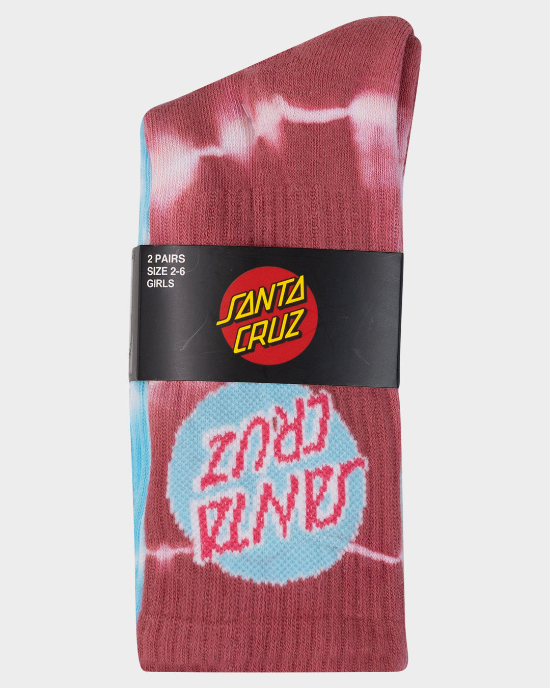 Santa Cruz Other Dot Redux Crew Sock Aqua Rose detail