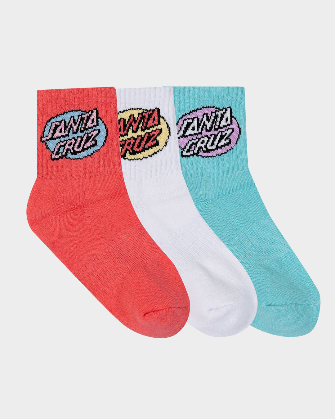 Santa Cruz Oval Dot Mid Sock Rose/White/Ocean