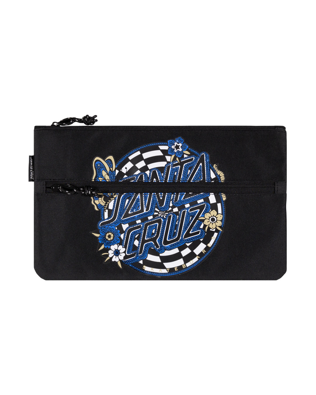 Santa Cruz Field Check Pencil Case in Black