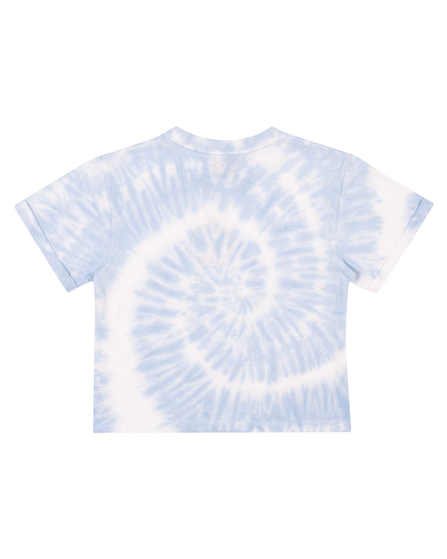 Santa Cruz Minimal Burnt Opus Rainbow Front Cropped Tee in Blue Aura Tie Dye - back