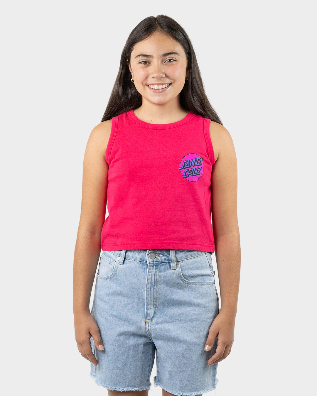 Santa Cruz Other Dot Chest Crop Tank - Pink