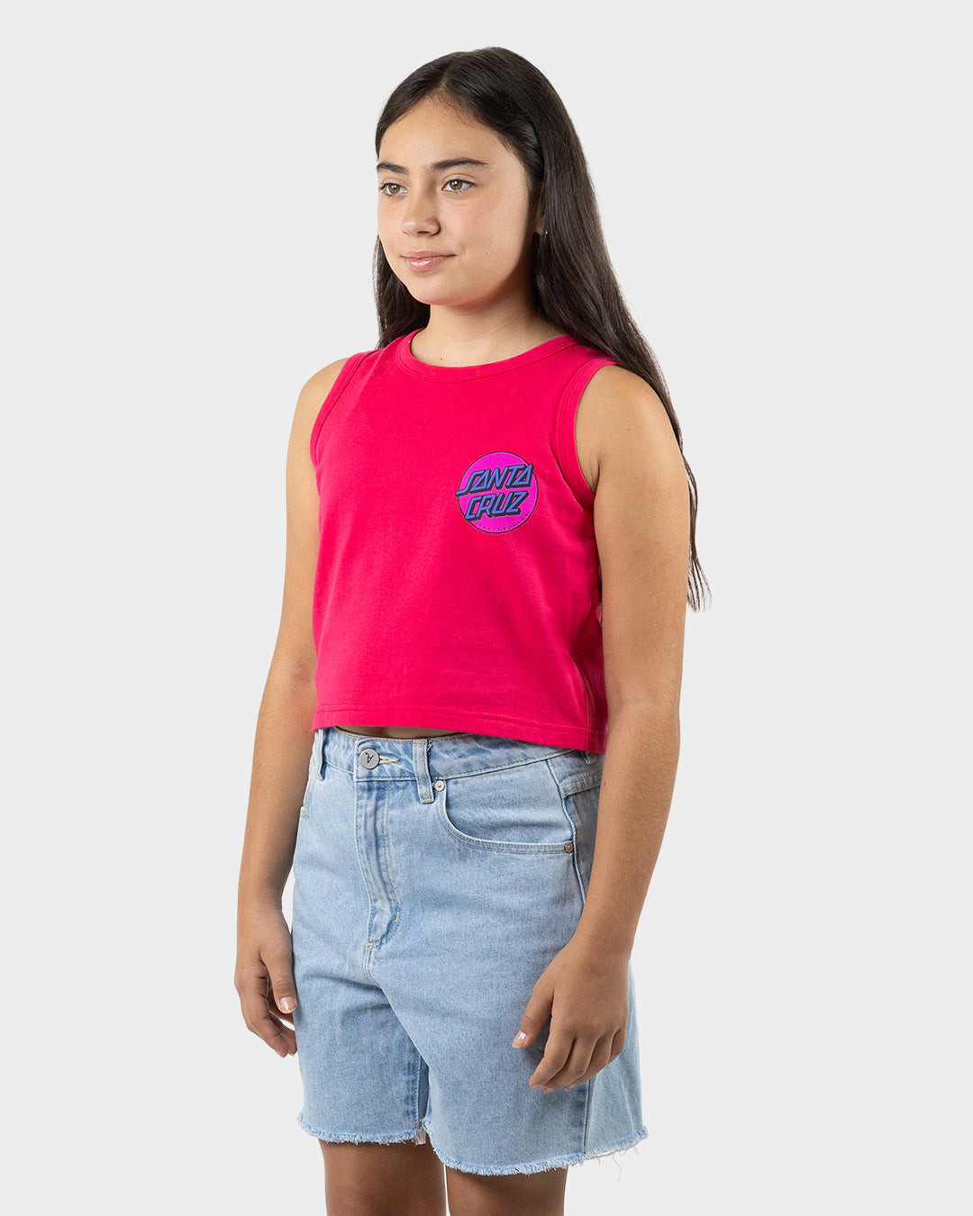 Santa Cruz Other Dot Chest Crop Tank - Pink (view 2)