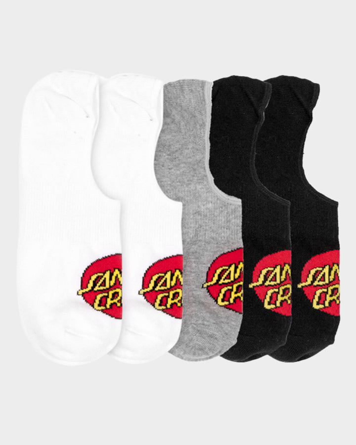 Santa Cruz Classic Dot Socks Black/White/Grey Marle
