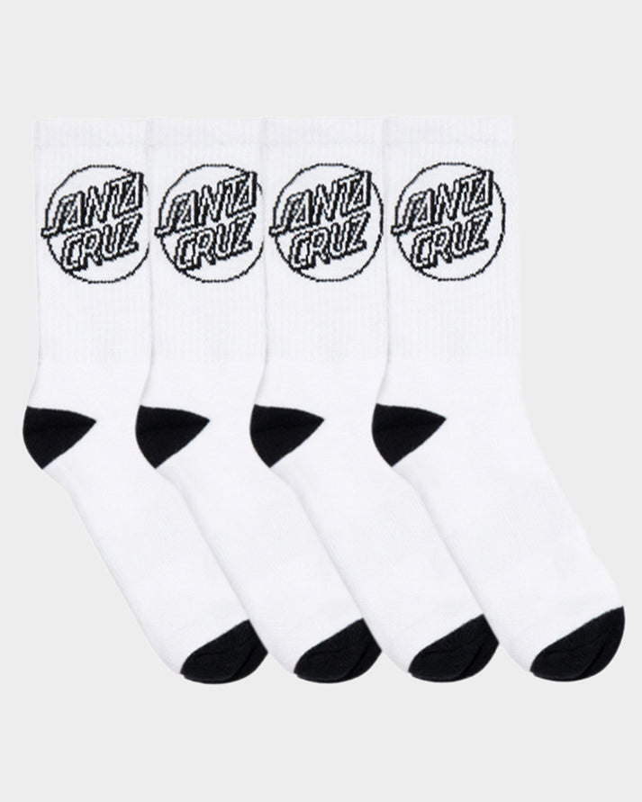 Santa Cruz Opus Dot Crew Sock - White