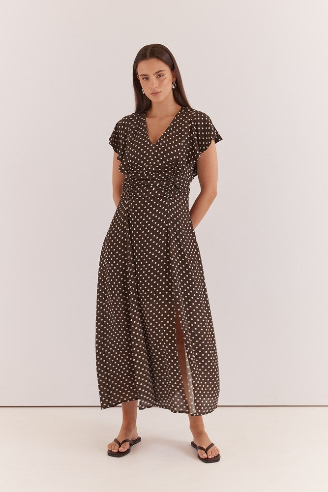 Elba Ruched Waist Dress - Polka Dot