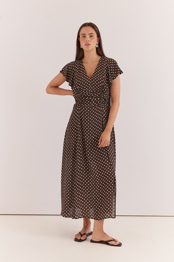 Elba Ruched Waist Dress - Polka Dot