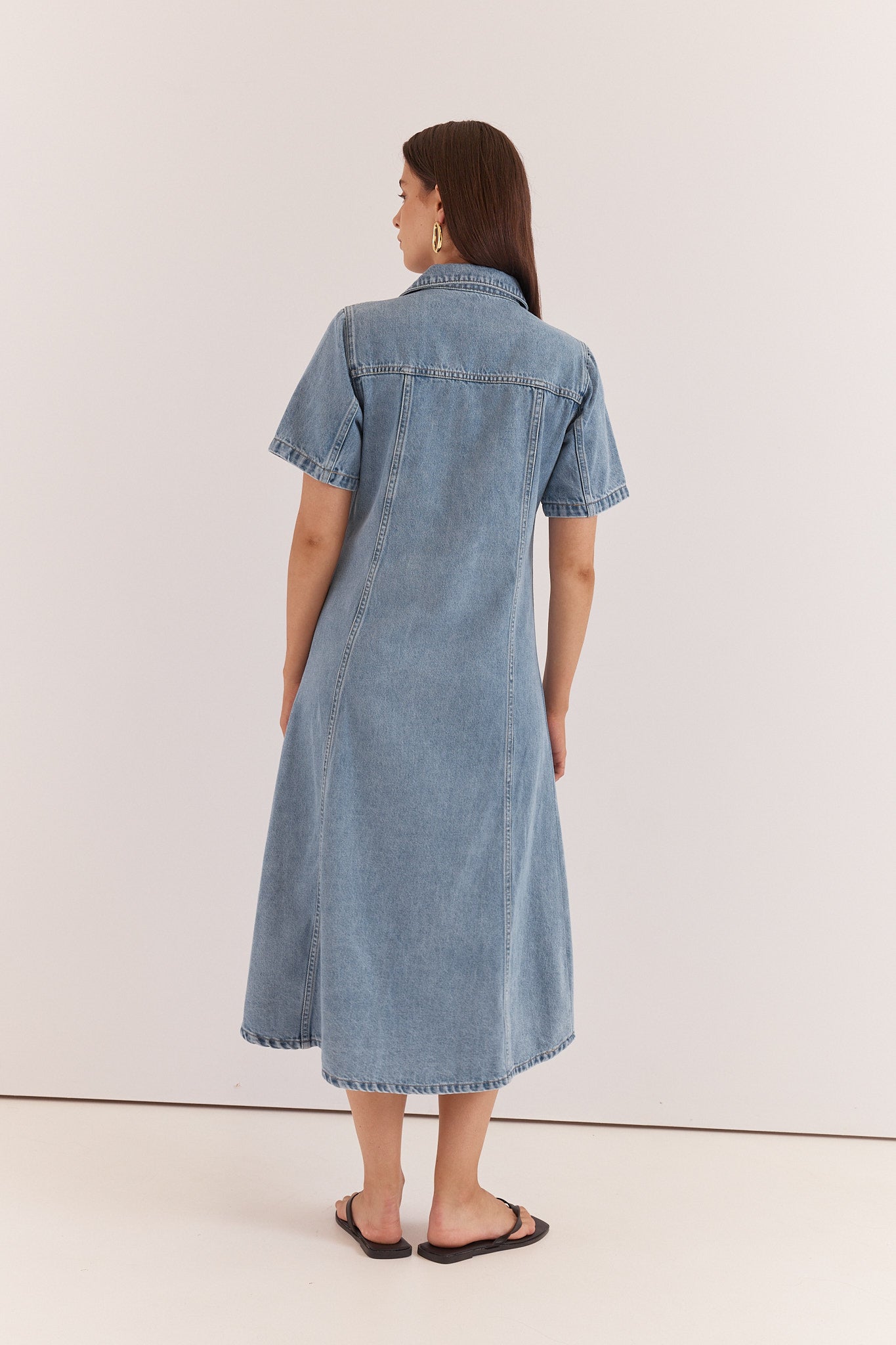 Kara Denim Midi Dress - 90'S Blue