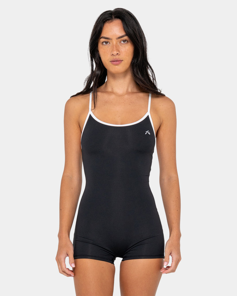 Rusty Essentials Contrast Romper One Piece - Black