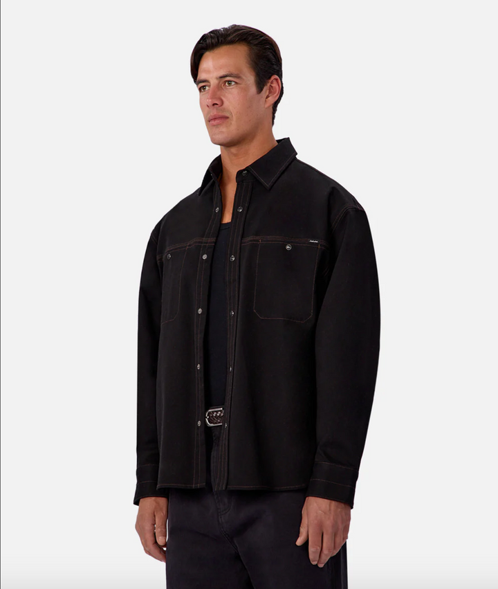 Industrie The Nebraska LS Shirt - Black (view 4)