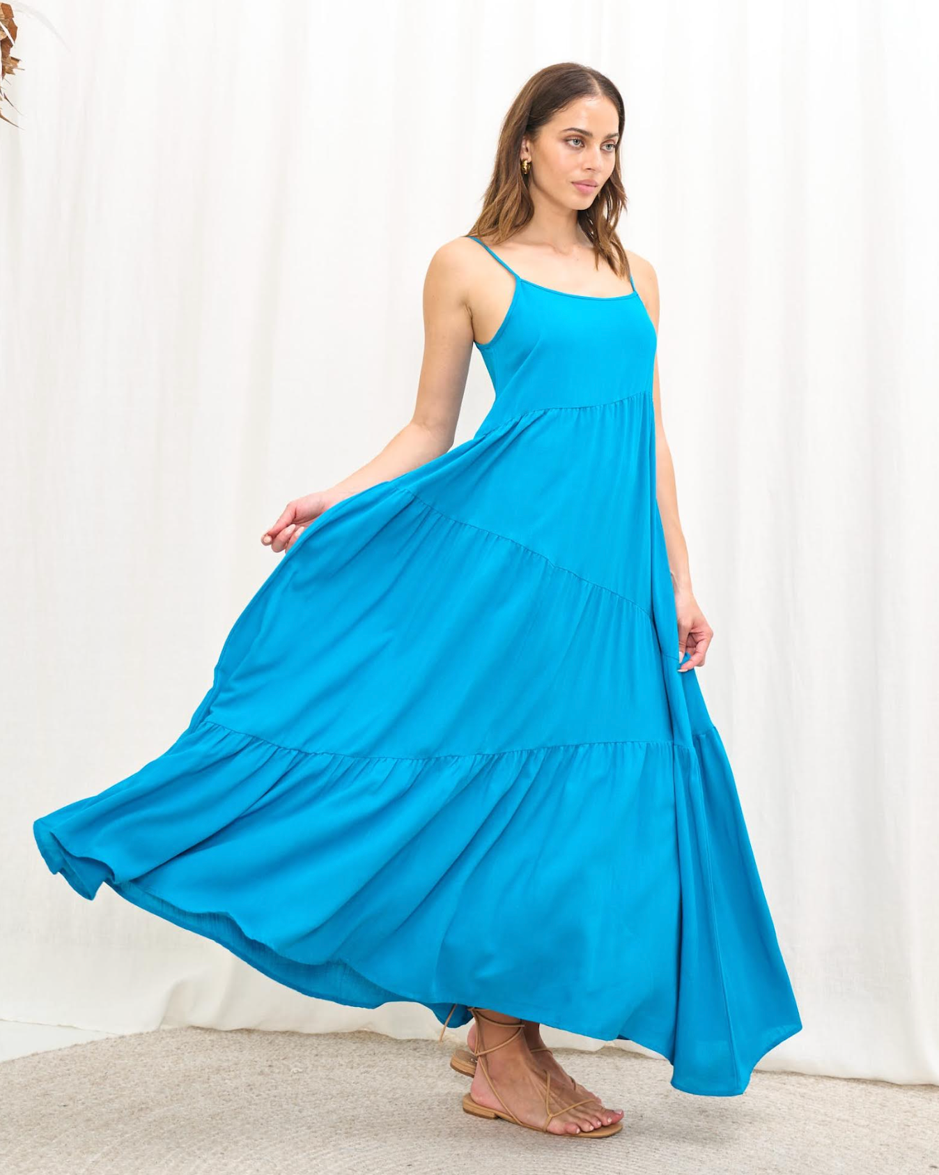 Ava Asymmetric Hem Maxi - Electric Blue