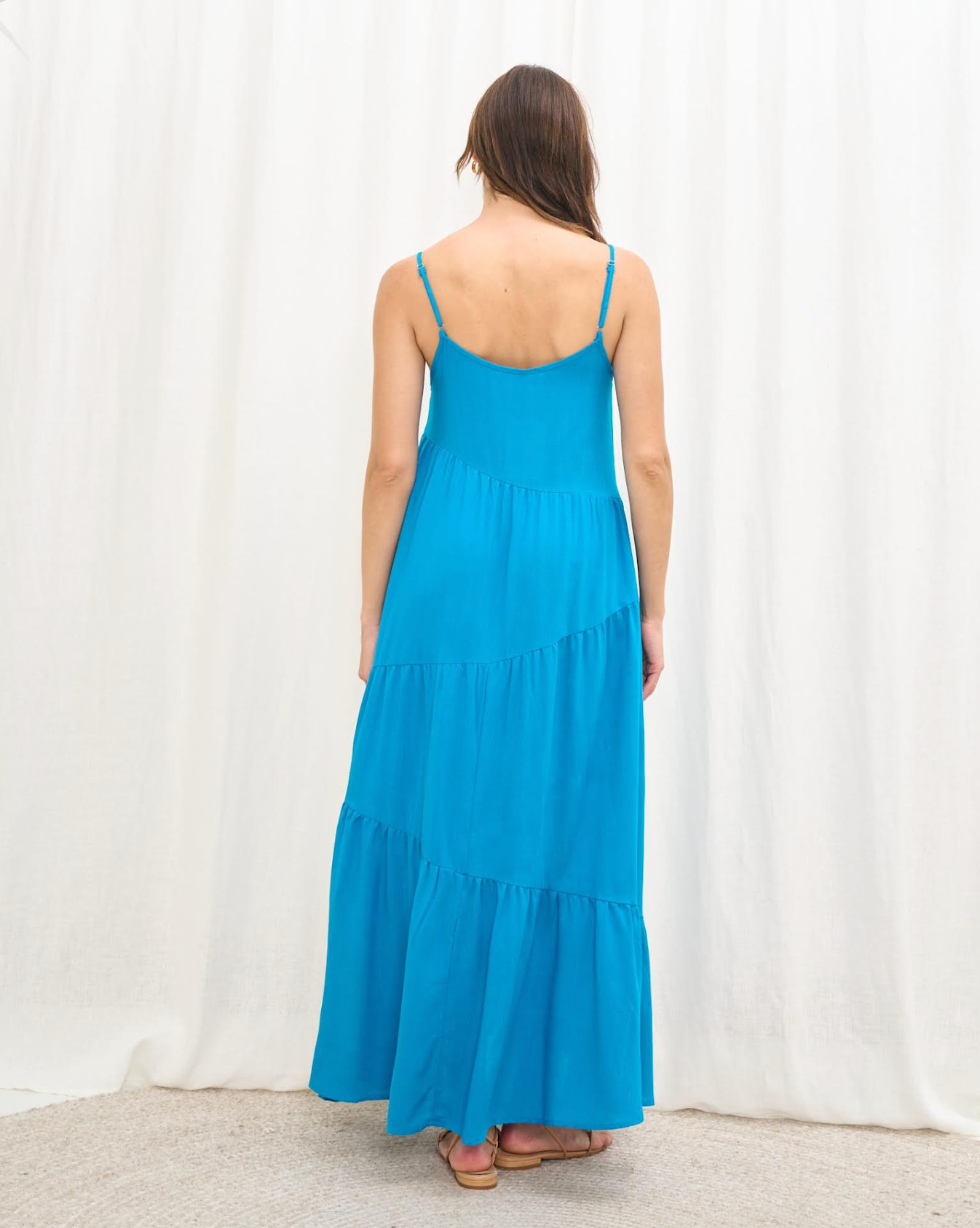 Ava Asymmetric Hem Maxi - Electric Blue