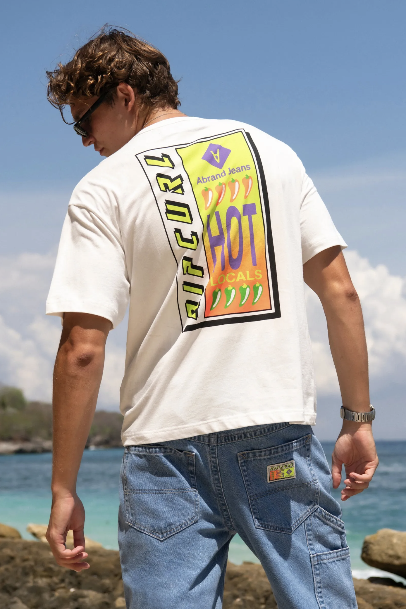 Abrand x Ripcurl Hot Locals Tee - White Sand