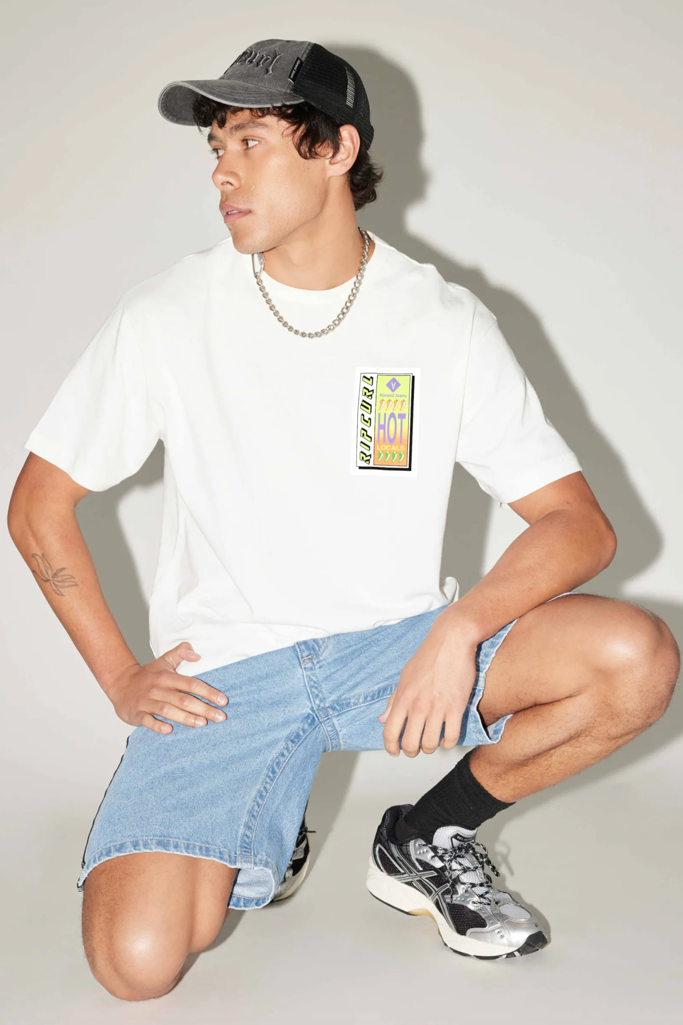 Abrand x Ripcurl Hot Locals Tee - White Sand (view 3)