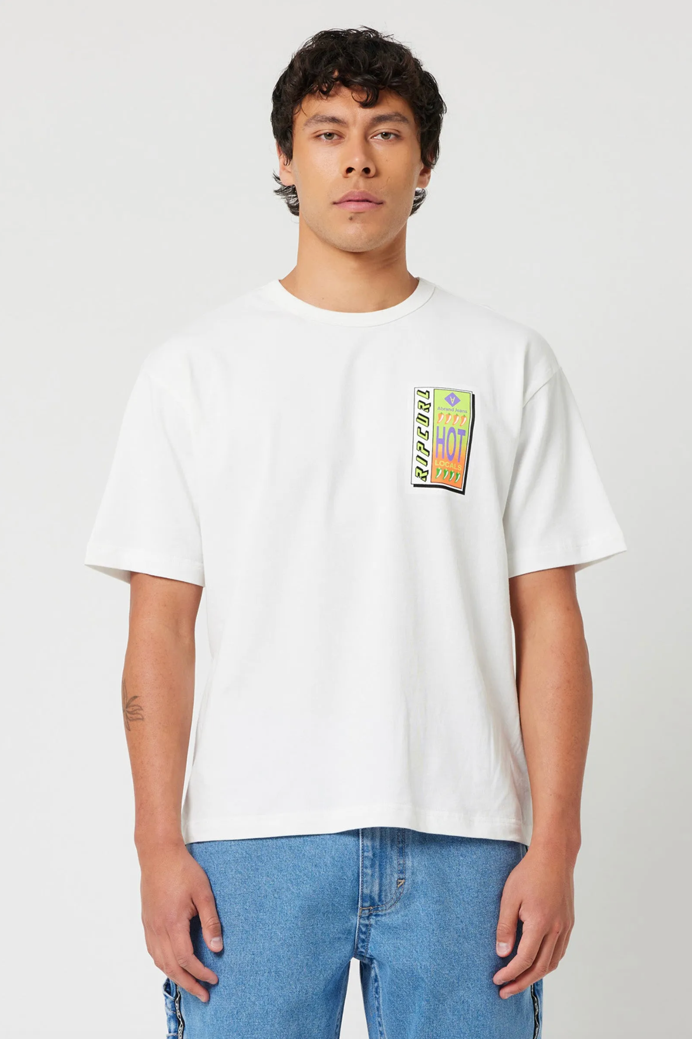 Abrand x Ripcurl Hot Locals Tee - White Sand (view 2)
