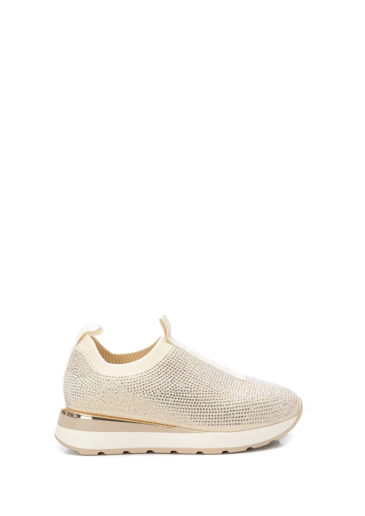 Shimmer Slip On Sneaker - Beige