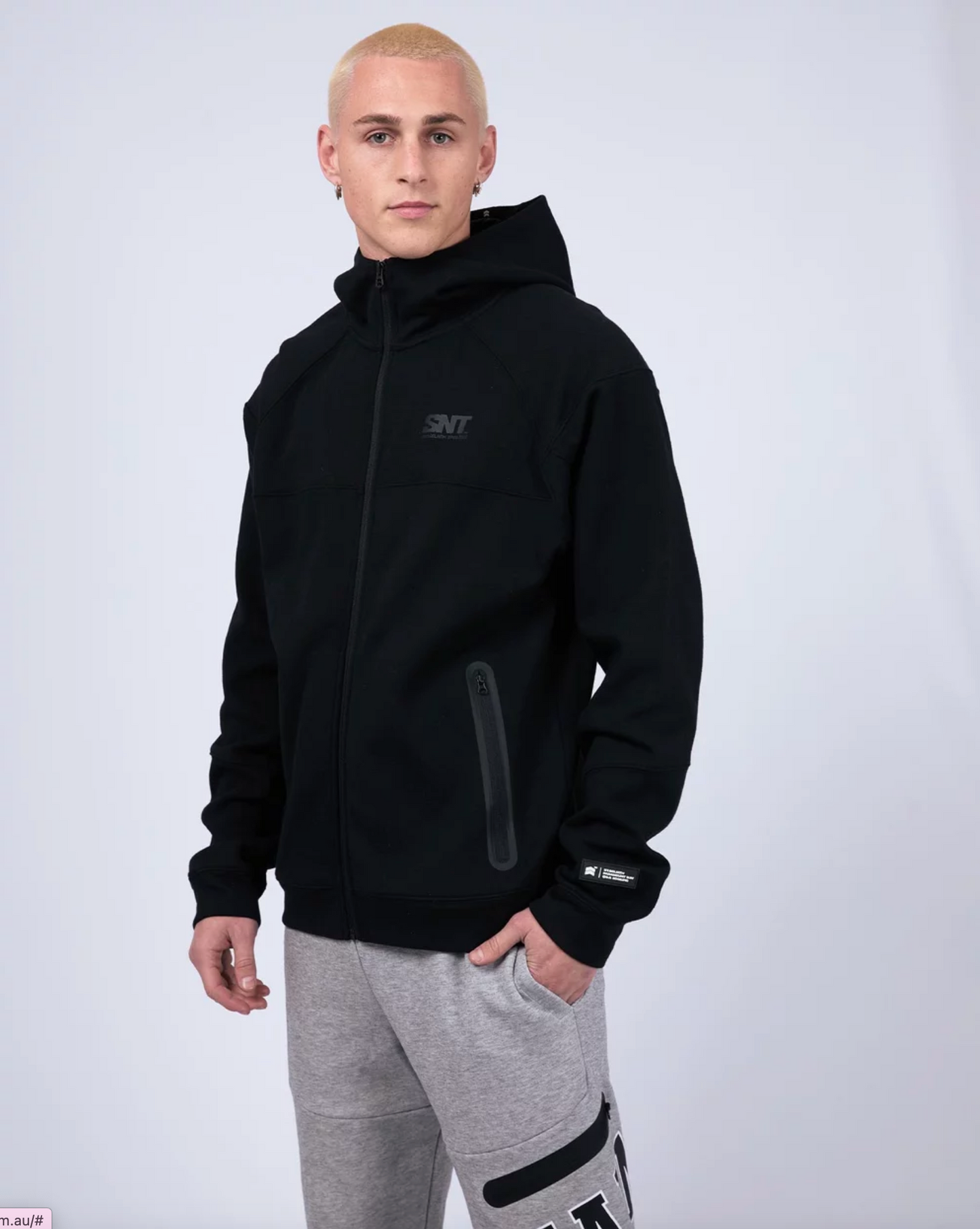 Tech Zip Hoodie - Black