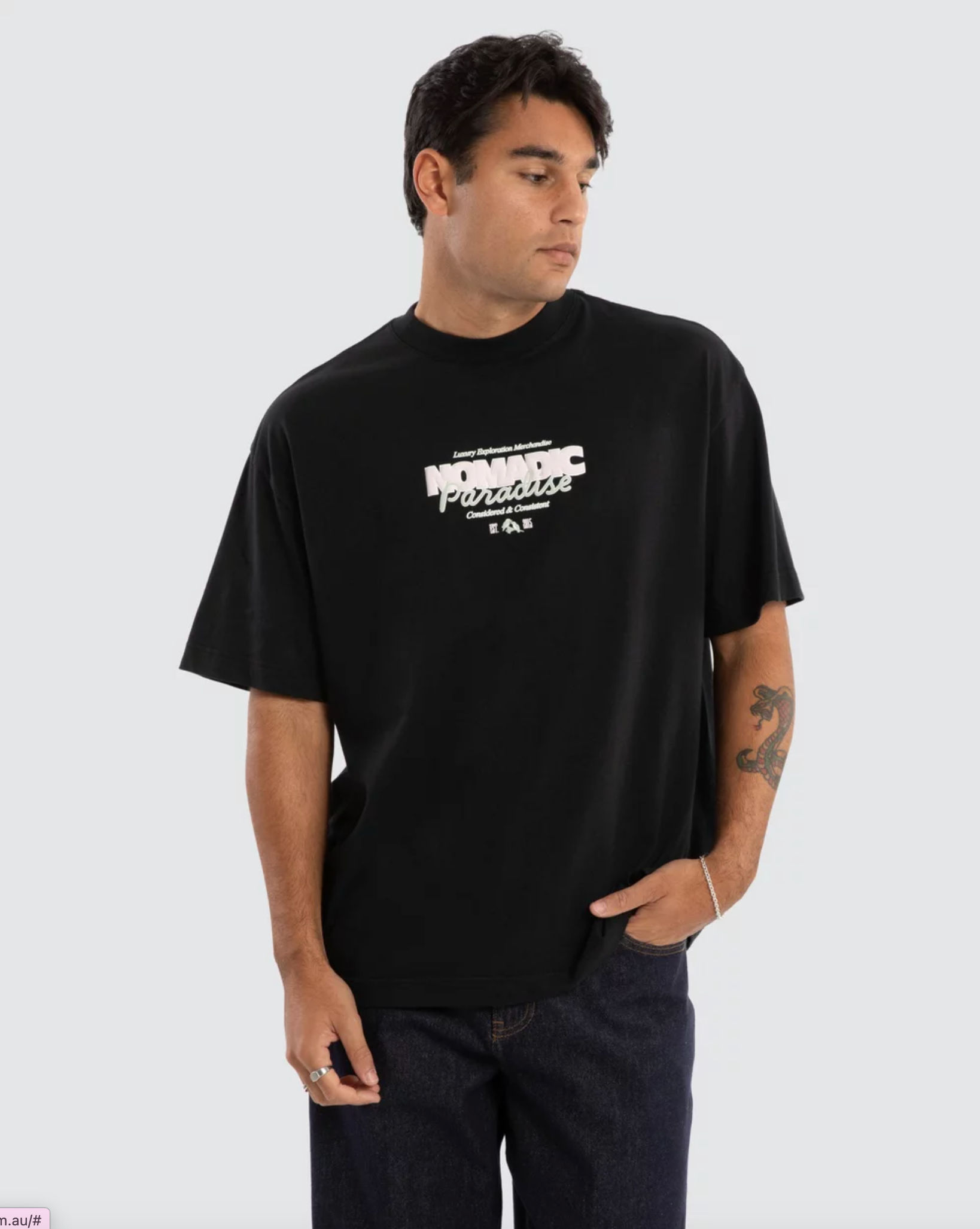 Nomadic Apollo Street Tee - Anthracite Black (view 2)