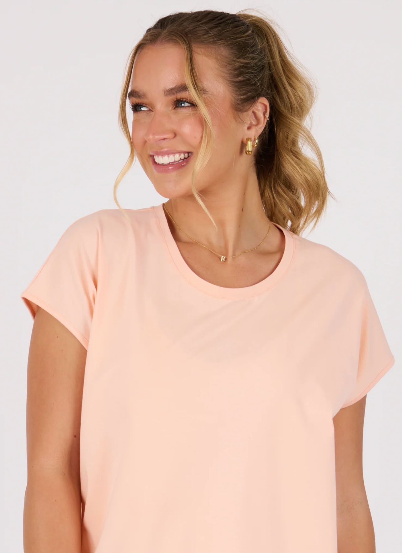 One Ten Willow Shell Tee Round Neck - Melon