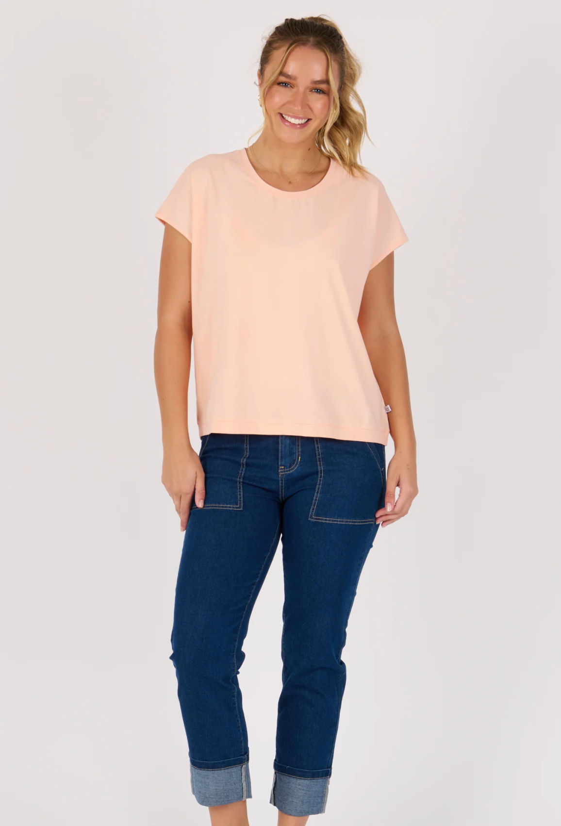 One Ten Willow Shell Tee Round Neck - Melon (view 2)