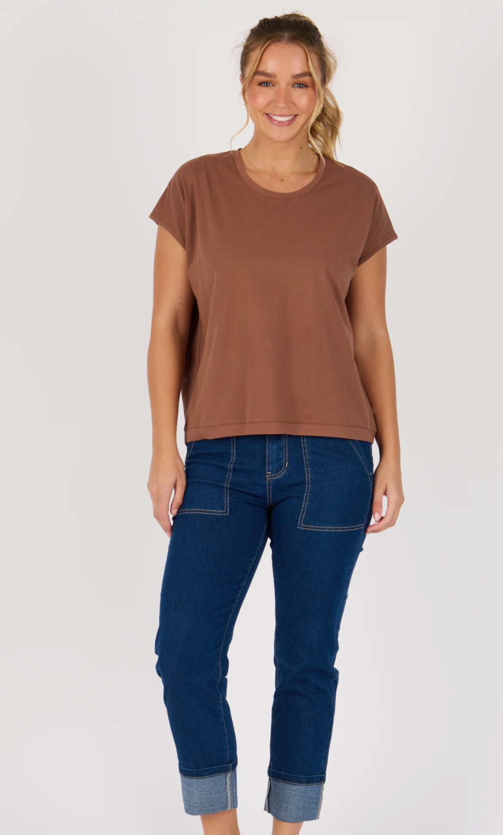 One Ten Willow Shell Tee Round Neck - Acorn (view 2)