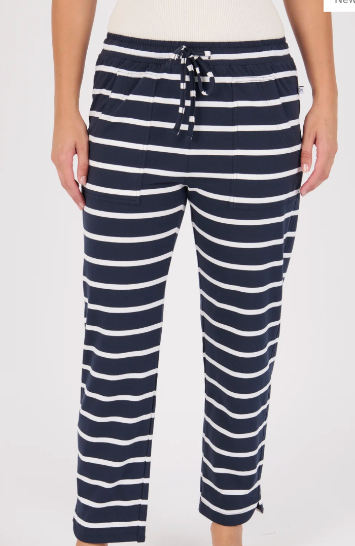 One Ten Willow Beach Pant - Navy / White Stripe