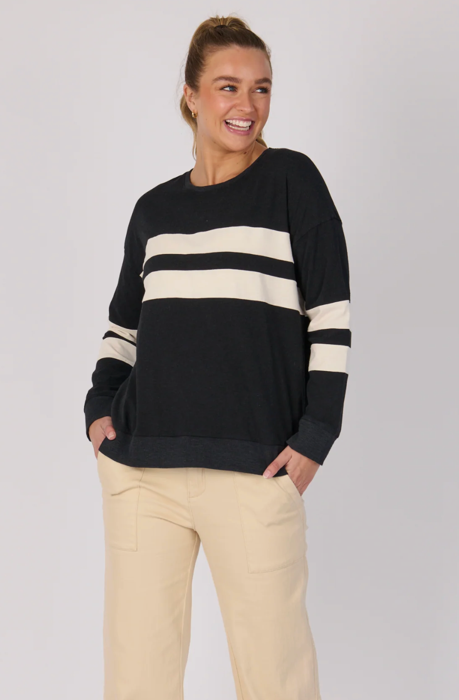 Panel Stripe Tee - Black Combo