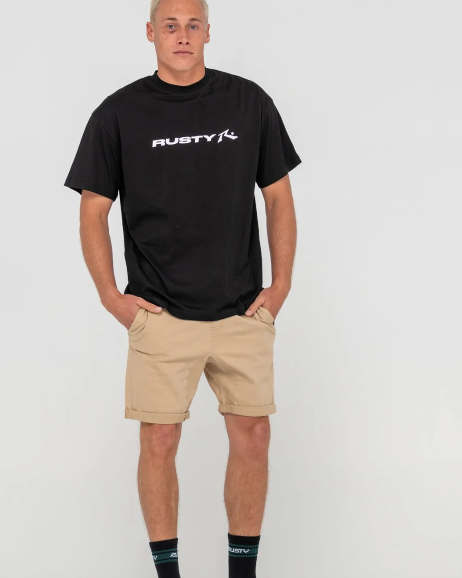 Rusty Hooked On 18 Elastic Short - Khaki