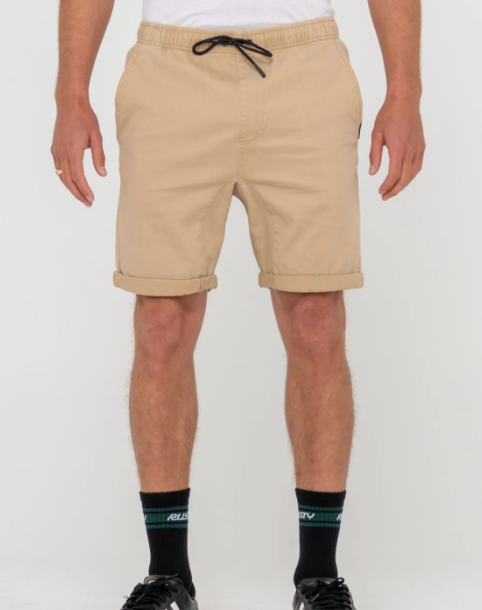 Rusty Hooked On 18 Elastic Short - Khaki (view 2)