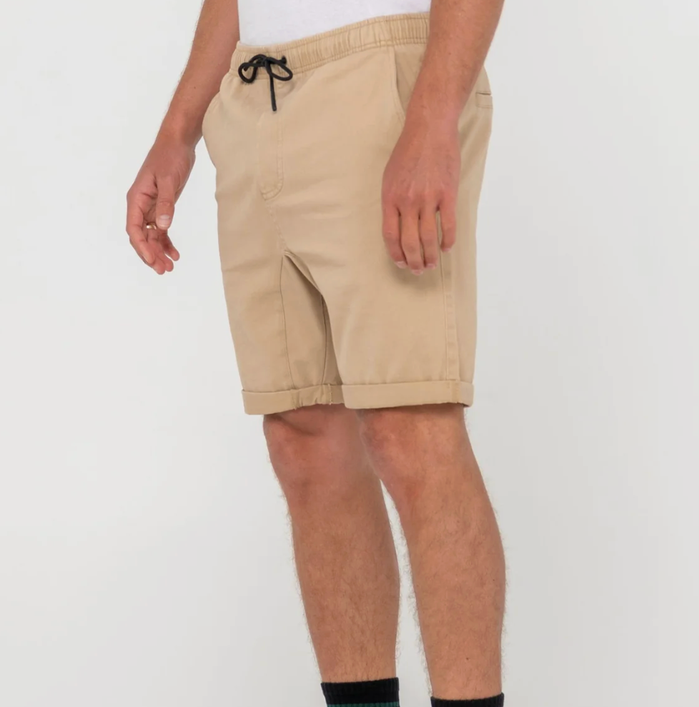 Rusty Hooked On 18 Elastic Short - Khaki (view 4)