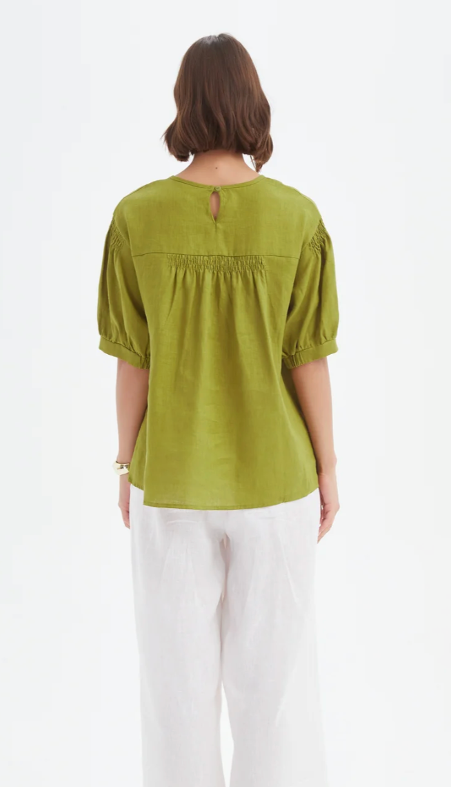 Bishop Sleeve Top - French Chartreuse