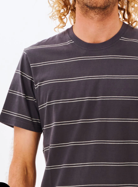 Plain Stripe Tee - Washed Black