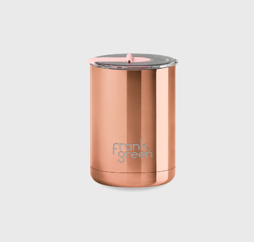 Frank Green 12oz Ceramic Coffee Cup Hinged Screw Lid - Rose Gold