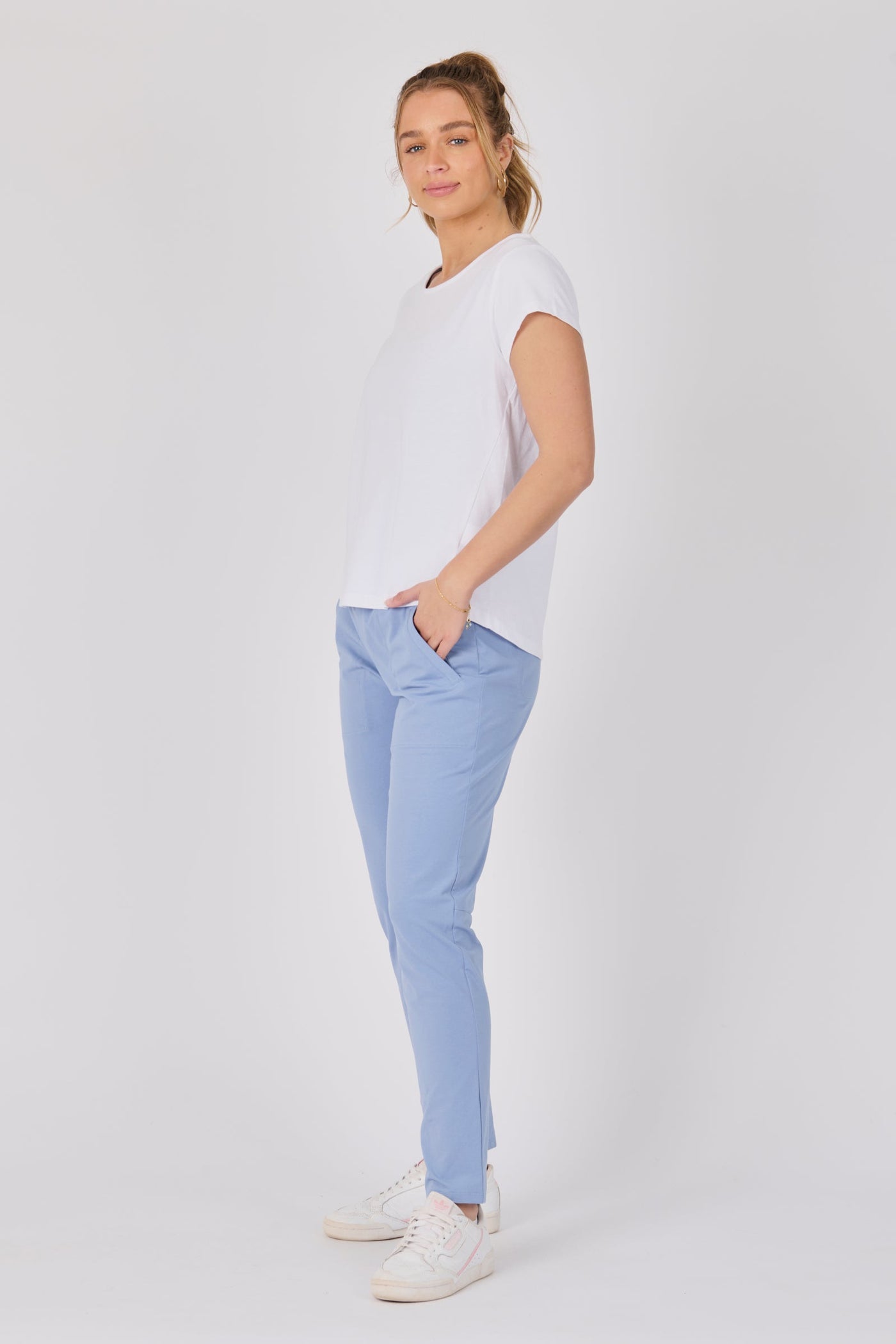 Side Split Tee - White