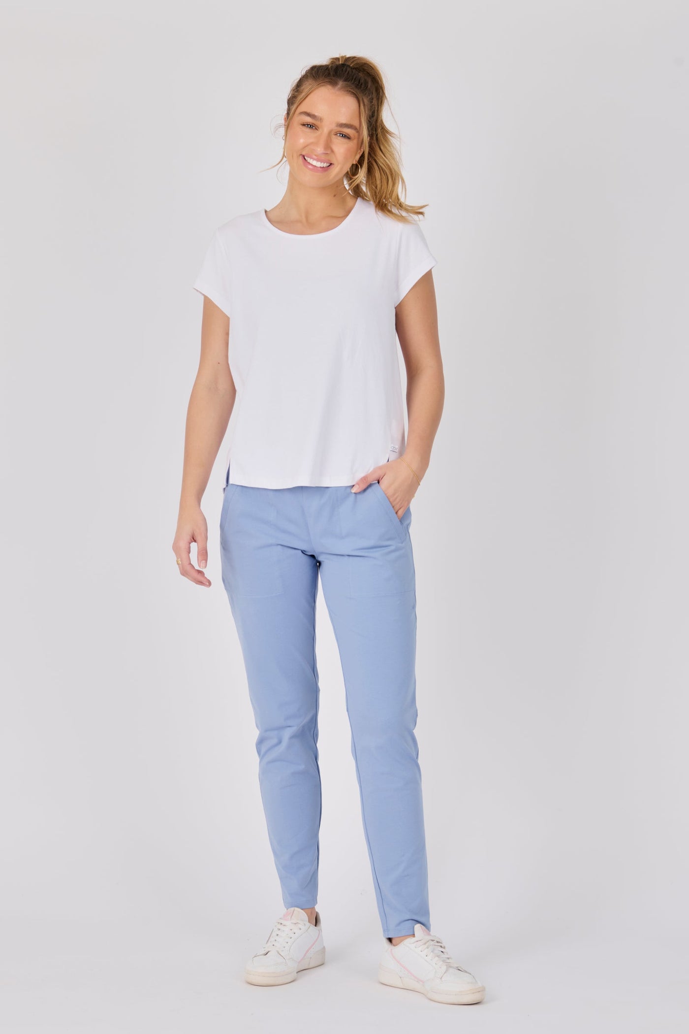 Side Split Tee - White
