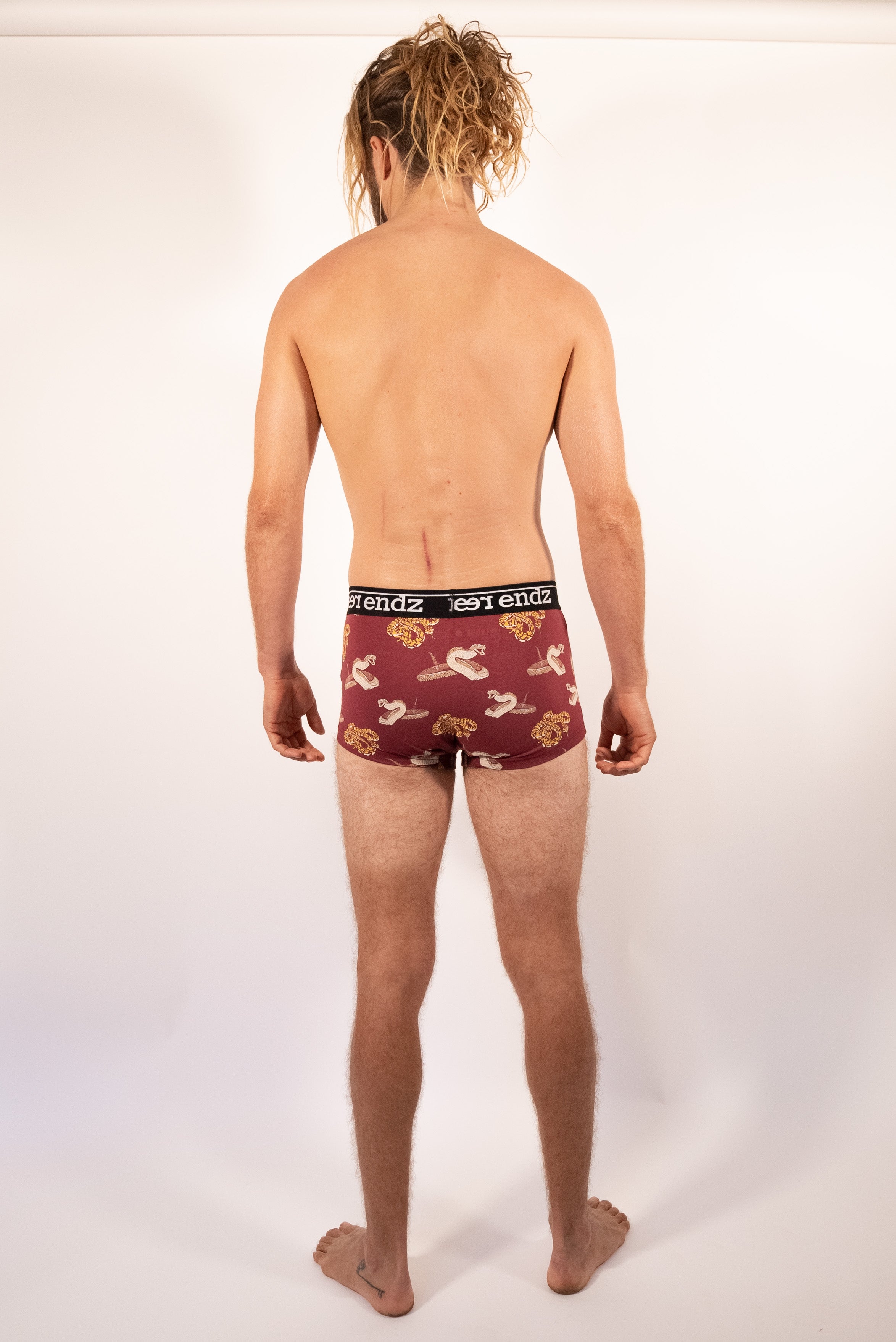 Reer Endz Organic Trunks Slither - worn on model back view