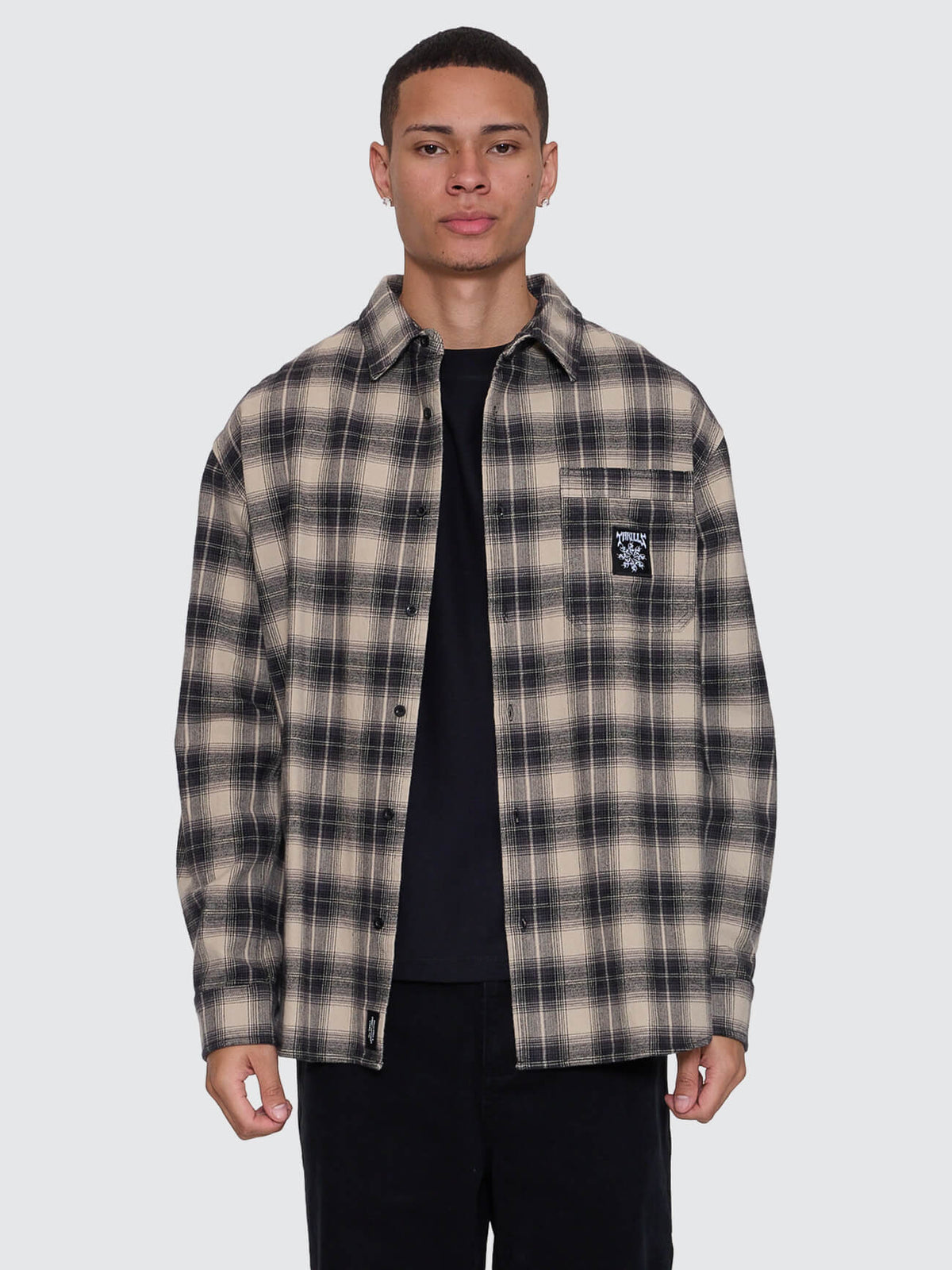 Thrills Stagger Barrio Long Sleeve Flannel Shirt - Black