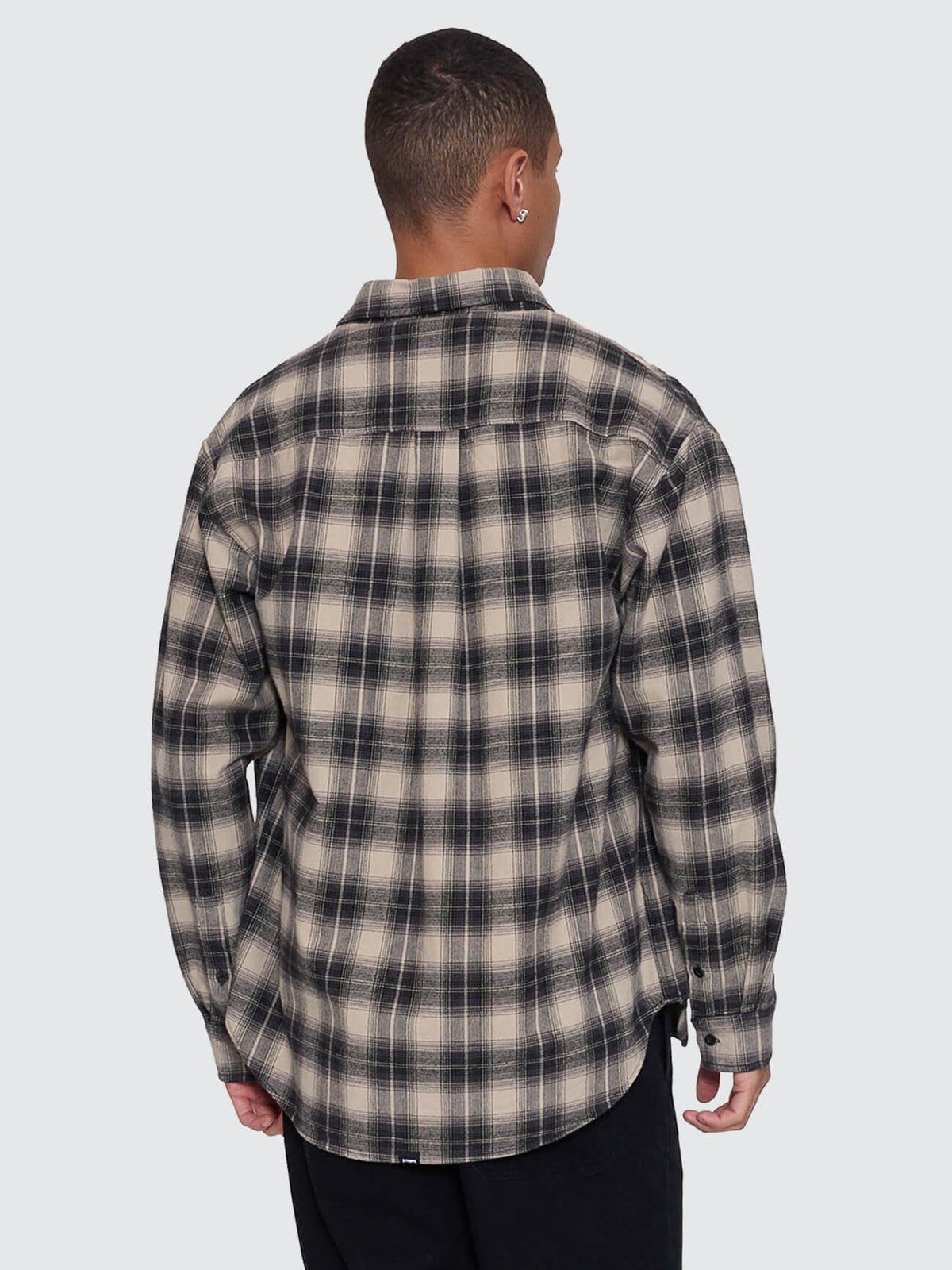Thrills Stagger Barrio Long Sleeve Flannel Shirt - Black (view 3)