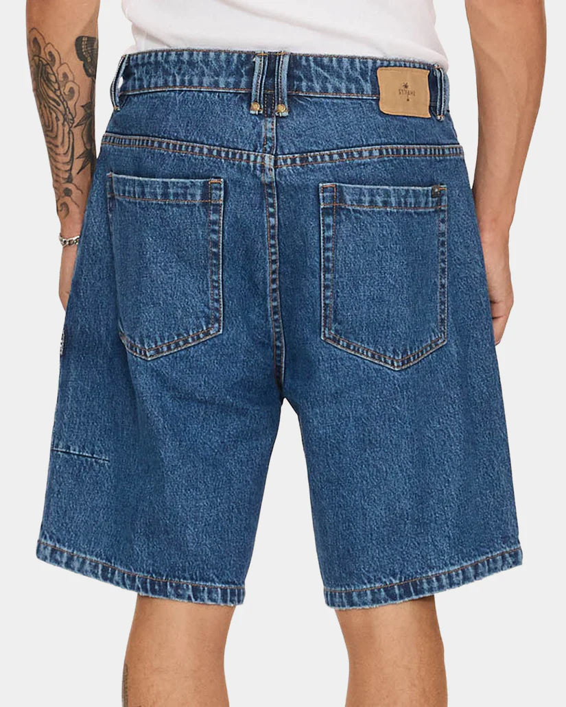 Thrills Slacker Relaxed Denim Short - Deep Vintage Blue (view 2)