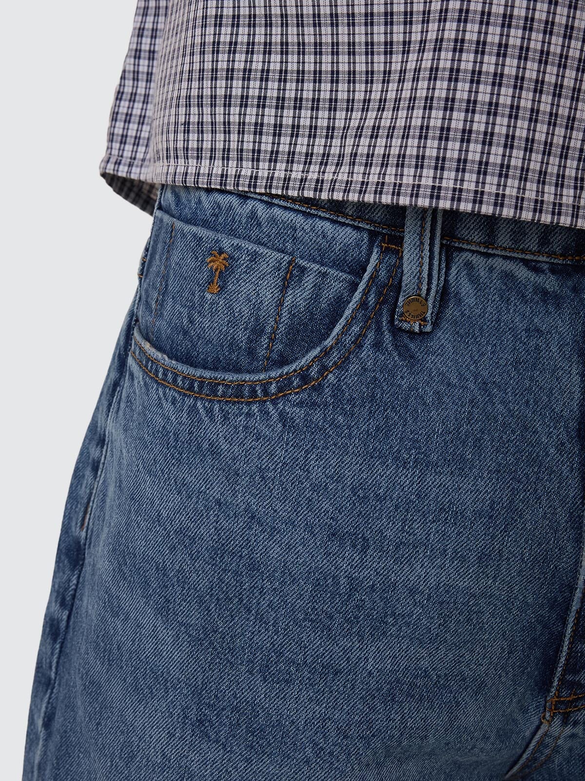 Thrills Slacker Denim Short - Stoned Blues (view 3)