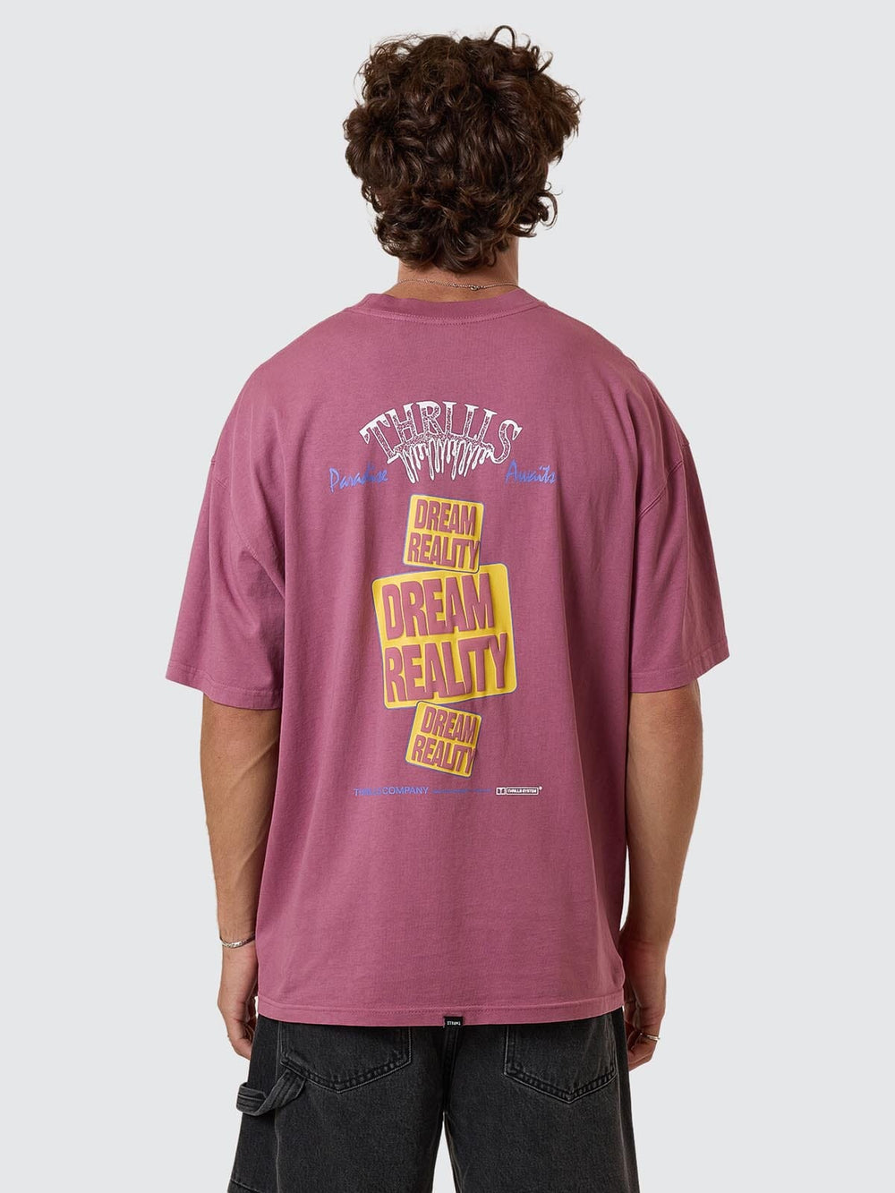 Thrills Reality Dreams Box Fit Oversize Tee - Delta Berry (view 2)