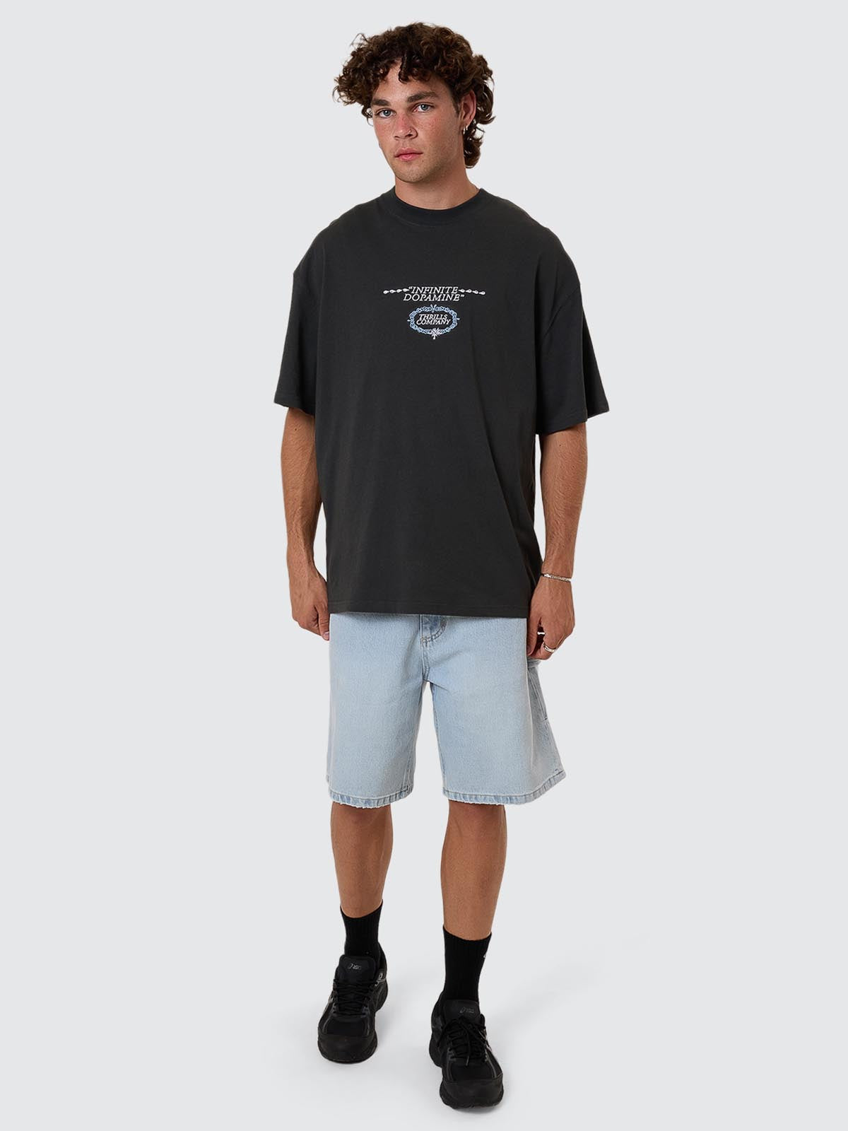 Inifinite Dopamine Box Fit Oversize Tee - Pirate Black