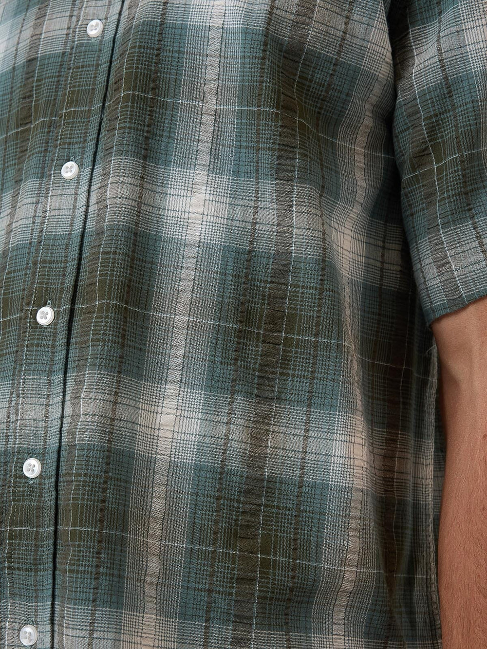Cheap Thrills Check Short Sleeve Short Shirt - Tarmac